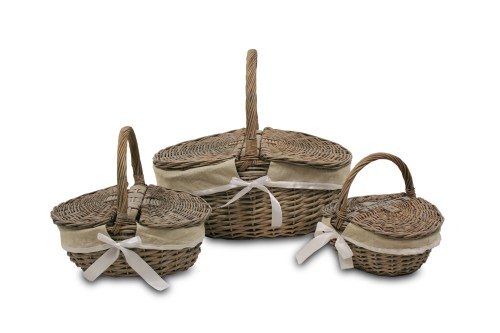 Cesta picnic forrada s/3