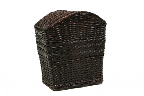 Wicker wardrobe with folding lid