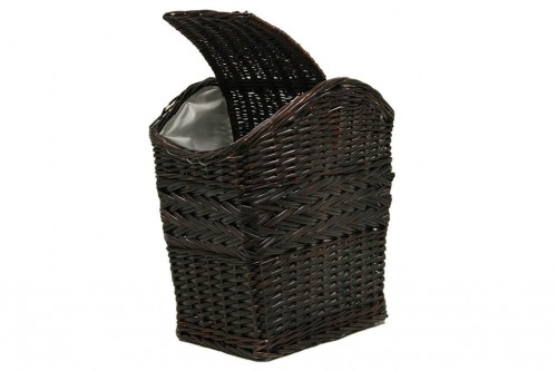 Wicker wardrobe with folding lid