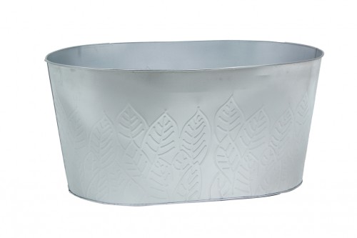 Christmas silver metal bucket.