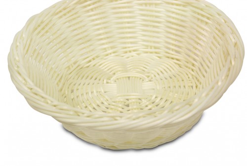 Round white bread basket