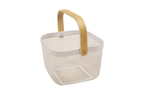 Cesta blanca metal