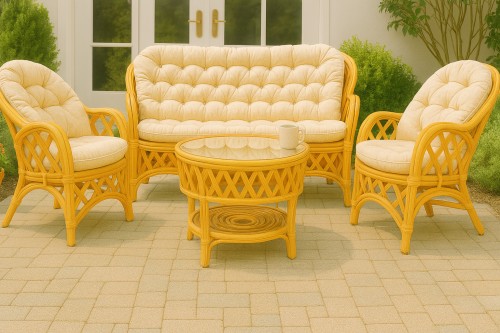 Copacabana set - sillones y mesa de ratan s/3