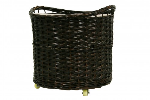 Wicker laundry wardrobe with wheels