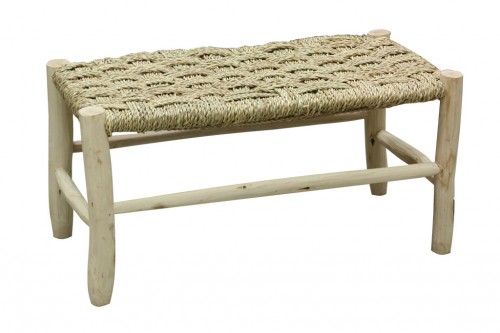 Banc en bois tressé