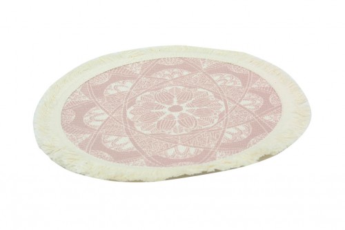 Housse de nappe ronde rose