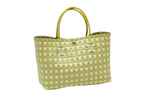 Bolso chic blanco y beige