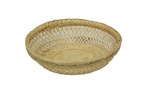 Cesta redonda bamboo natural