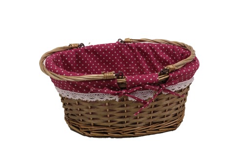 Cesta de mimbre con tela