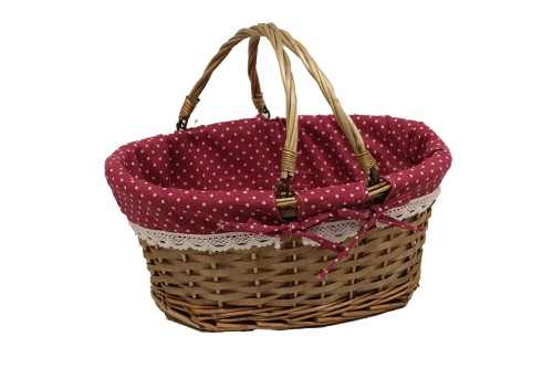 Cesta de mimbre con tela