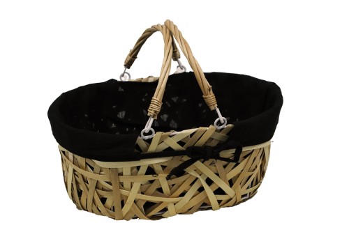 Cesta con tela negra