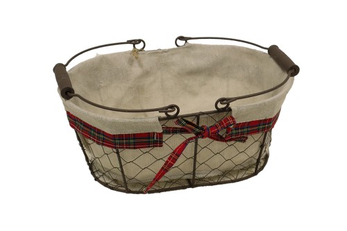 Cesta metalica ovalada con tela