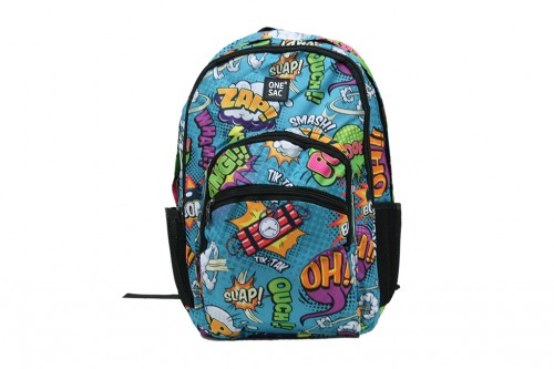 comic green backpack