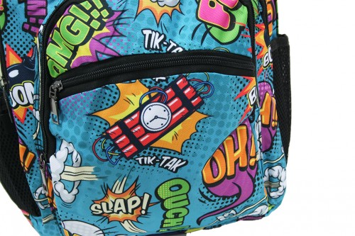 comic green backpack