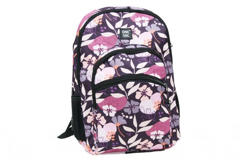 Mochila morada floral