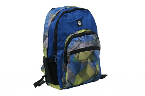 Karierter blauer Rucksack