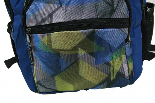 Checkered blue backpack