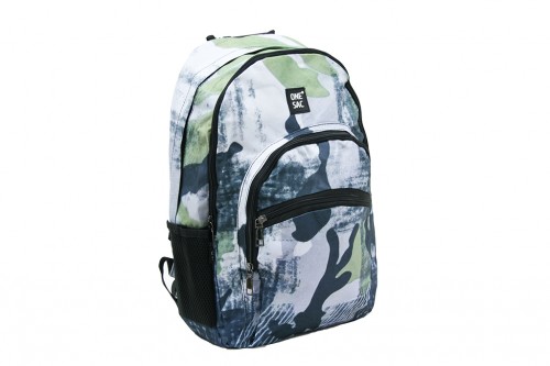 Checkered blue backpack