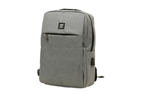 Mochila portatil usb gris