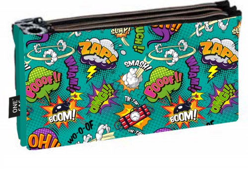 comic green pencil case