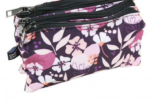 floral purple pencil case