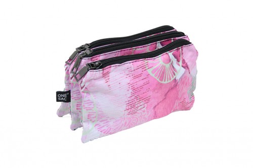 Trousse rose fleurs et coeurs