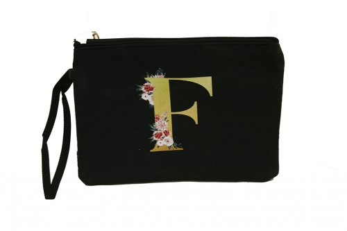 Bolso de mano letra f negro - regalos de boda