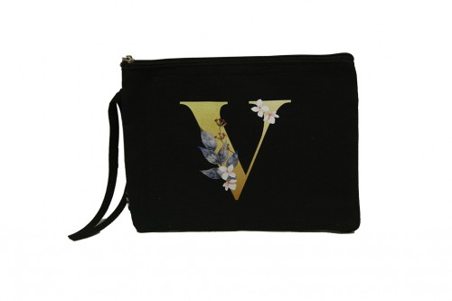 Bolso de mano letra v negro - regalos de boda