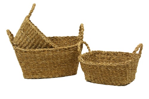 Natural jute basket s/3