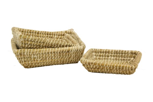 White jute trays s/3