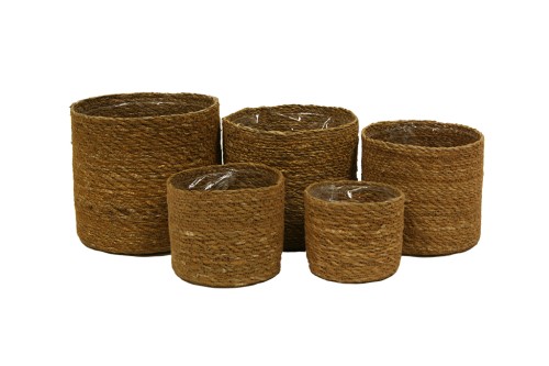 Maceteros cilindricos marron s/5