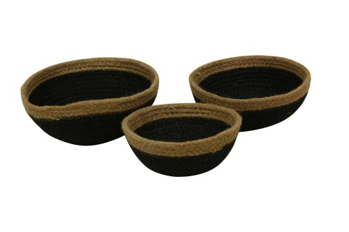 Cesto redondo marron y negro