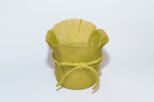 Macetero jute verde lazo