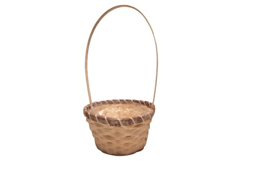 Cesta bamboo blanca con asa