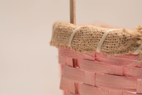 Cesta bamboo rosa 20cm