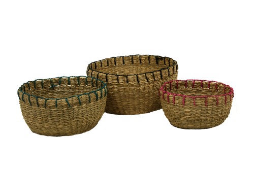 Cuenco de seagrass con bordado