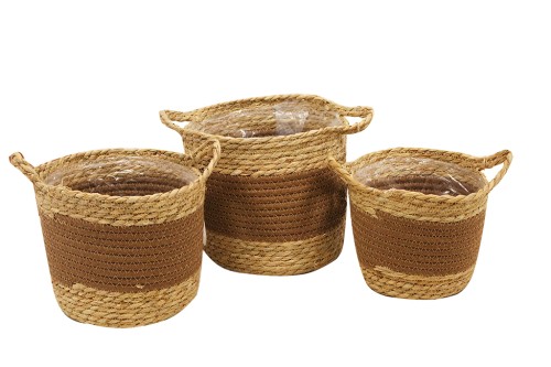 Maceteros seagrass natural con asa