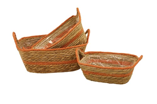 Maceteros seagrass rectangular naranja