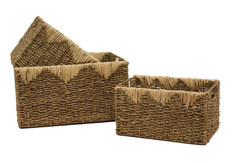 Cestas rectangulares seagrass decoracion s/3