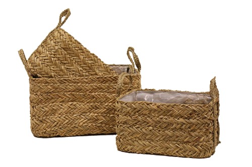 Cestas rectangulares seagrass con asa