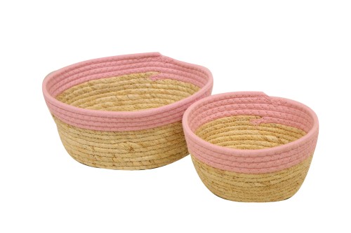 Cesto seagrass rosa s/2