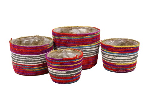 Macetero seagrass multicolor s/4