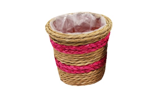 Macetero seagrass rosa