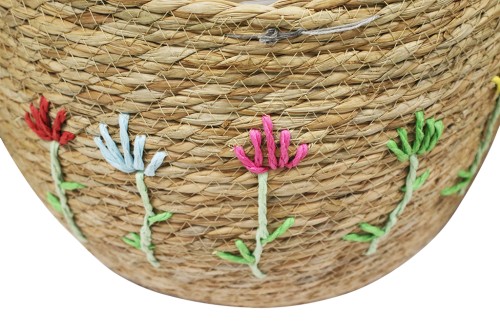 Macetero seagrass con flores