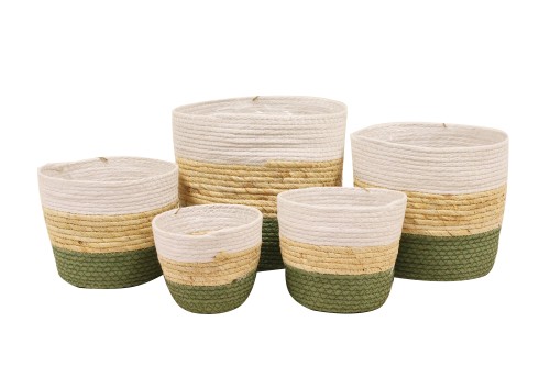 Macetero blanco y verde s/5