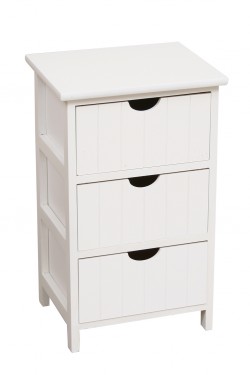 White vertical chest of drawers - 3 drawers