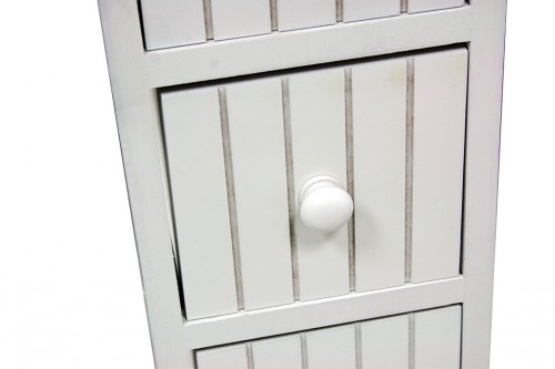 Narrow white vertical chest of drawers - 3 drawers