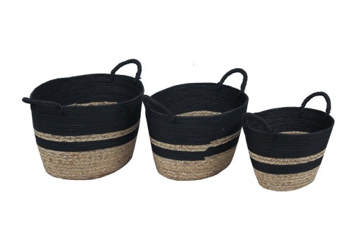 Black handle basket s/3