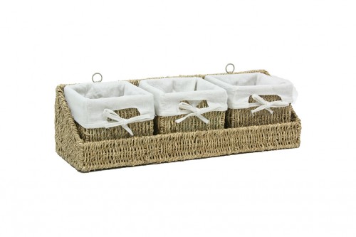 Tray with natural baskets