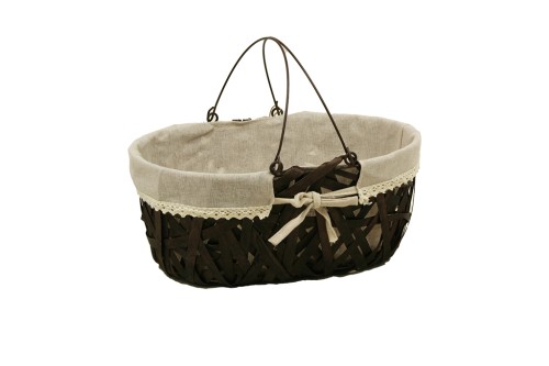 Rustic basket with fabric